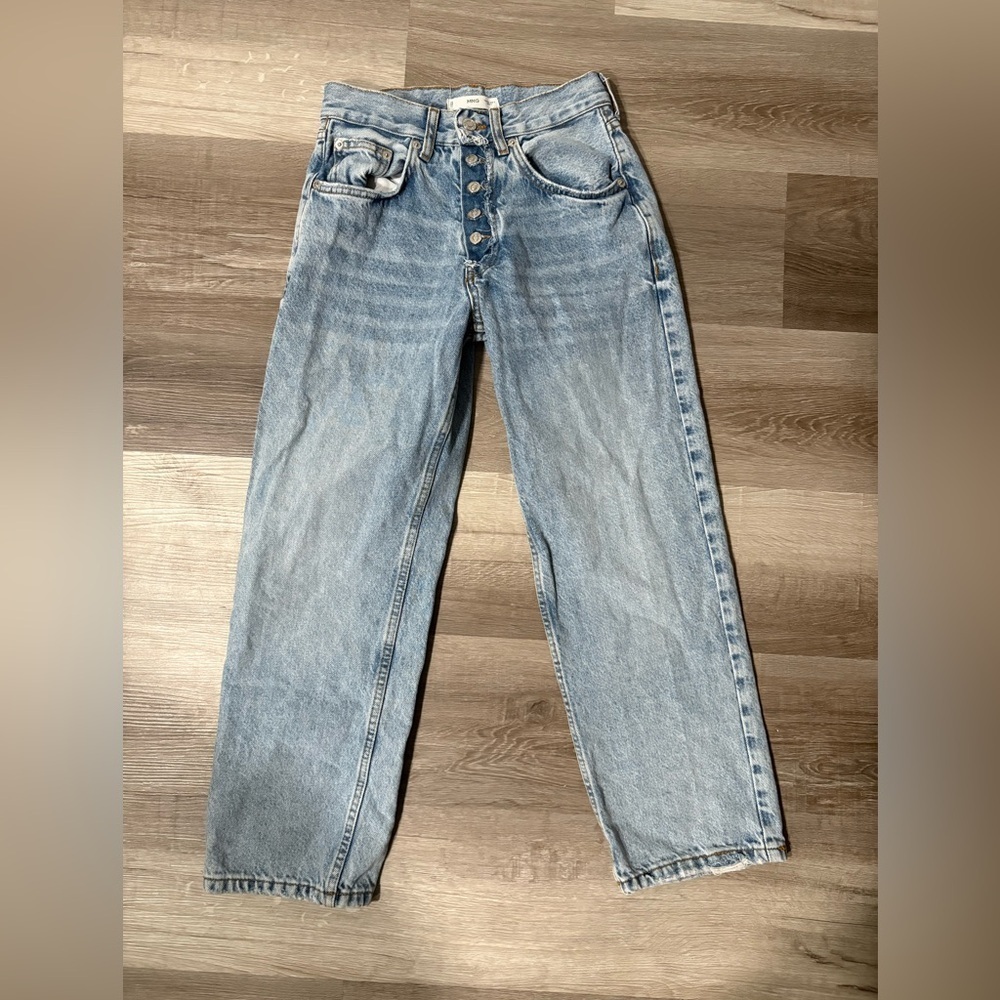 Mango Light Blue Denim Vintage wash Jeans. Womens size 2